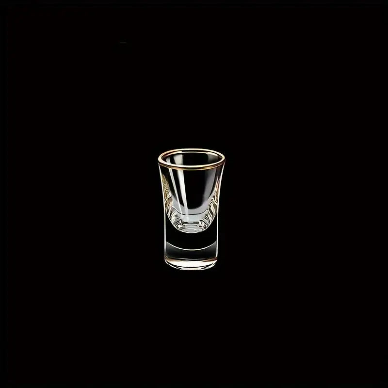 Conjunto de Taças de Licor com Borda Dourada