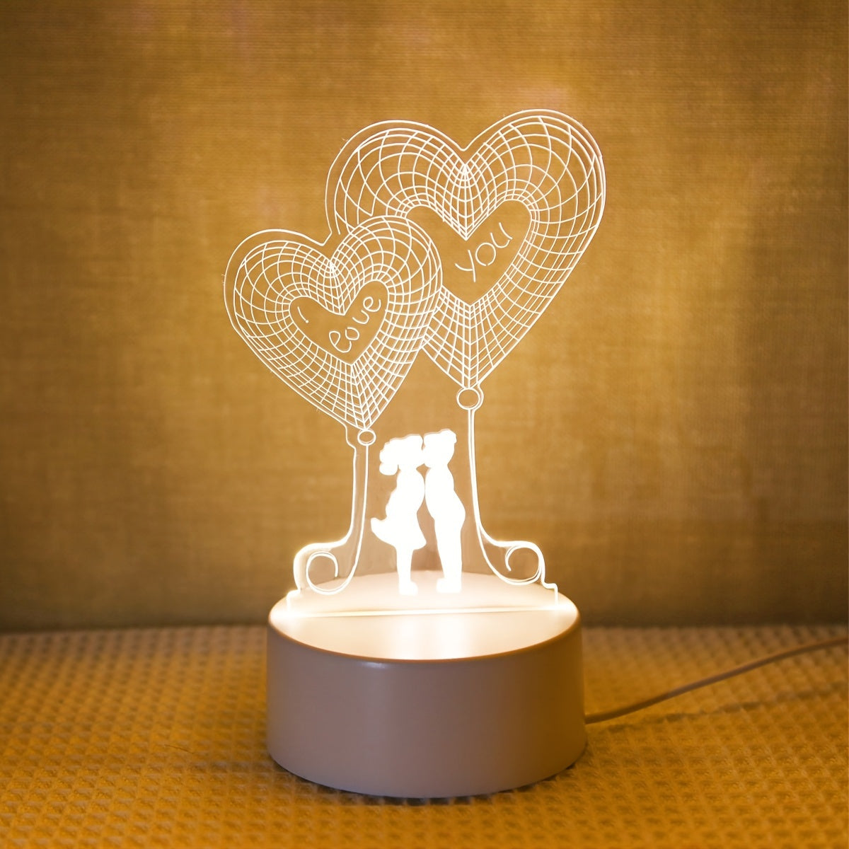 Luminária 3D LED para Casais