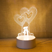 Luminária 3D LED para Casais