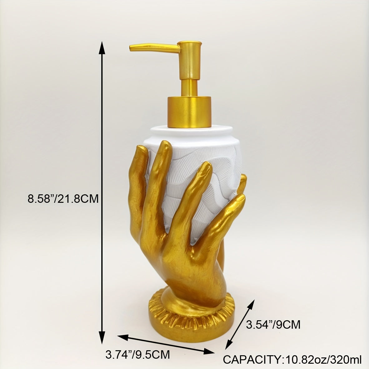 Dispenser de Sabonete Luxo Dourado Design Texturizado