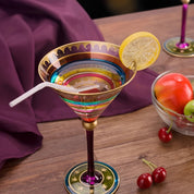 Taça de Martini Pintada à Mão Cristal Clássico e Retro