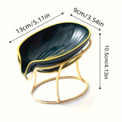 Porta-Sabonete Criativo com Design de Folha com Drenagem