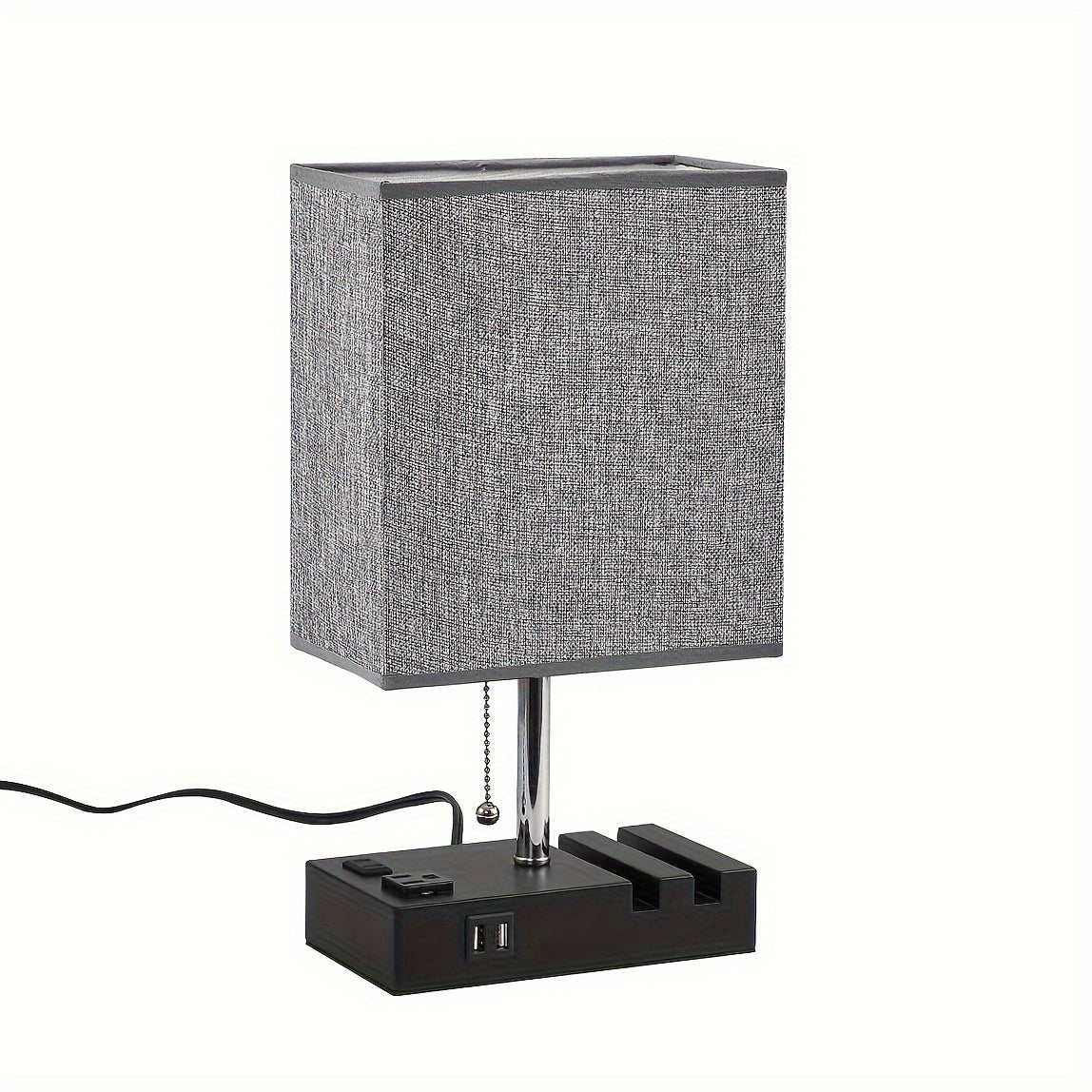 Luminária de Cabeceira LED 3 Cores, USB + Tomada AC Controle por Zíper
