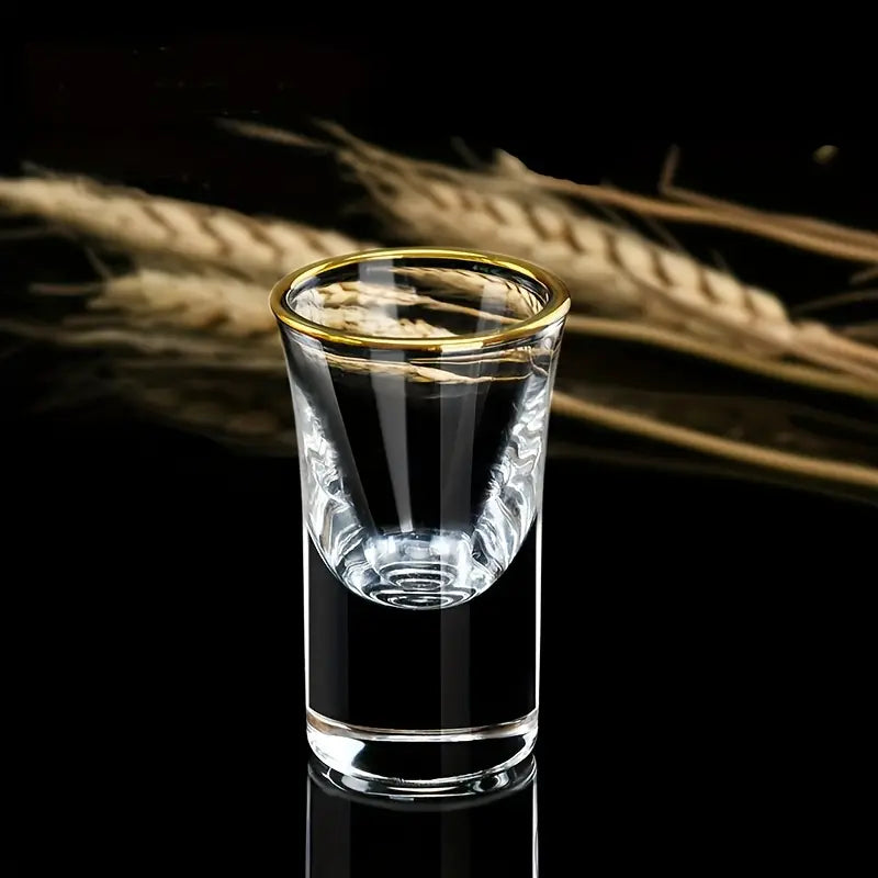Conjunto de Taças de Licor com Borda Dourada