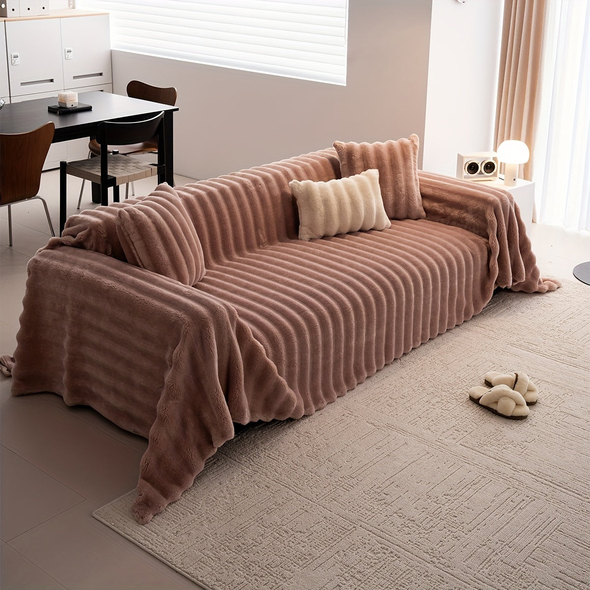 Capa de Sofá Plush de Inverno Ultra Macia Premium