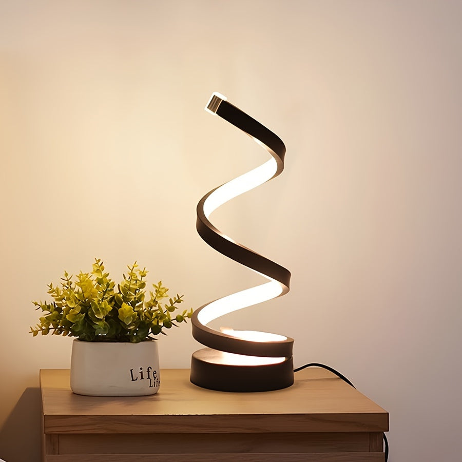 Luminária de Mesa LED Espiral Moderna Dimerizável