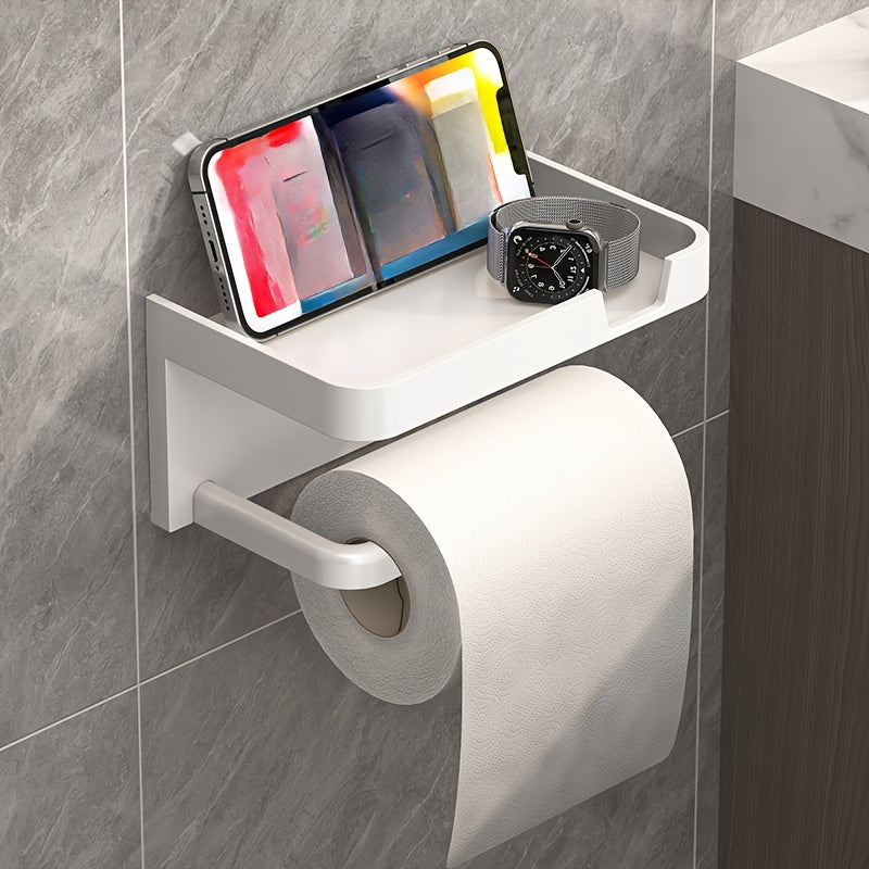 Suporte Adesivo para Papel Higiênico Com Prateleira para Celular