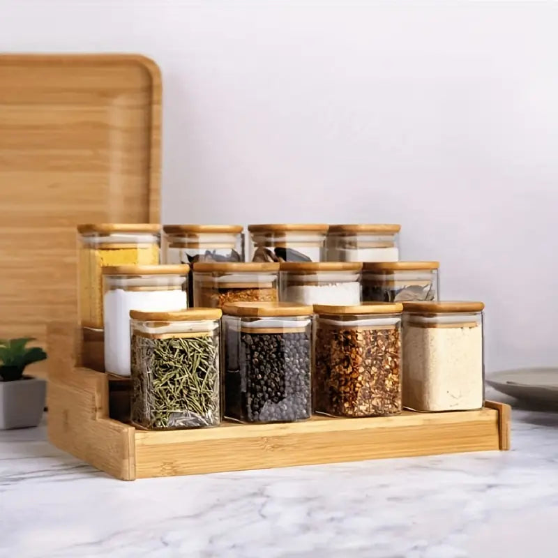 Conjunto 12x Potes Quadradas com Vedação Premium para Temperos