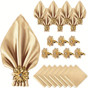Kit de14 Guardanapos Luxosos de Cetim com Argolas
