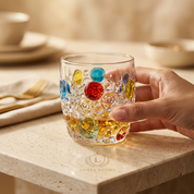 Conjunto de Copos de Vidro Design Artesanal em Esmalte