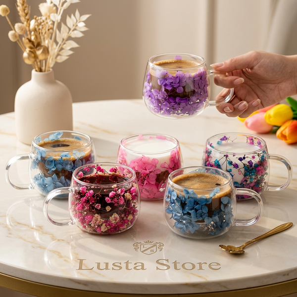 Conjunto de Caneca Design Artesanal de Vidro Borossilicato
