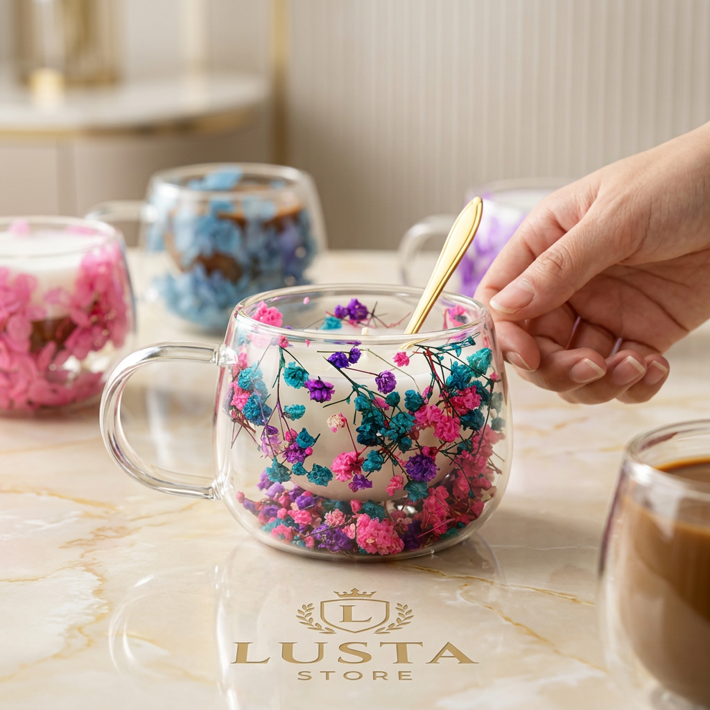 Conjunto de Caneca Design Artesanal de Vidro Borossilicato