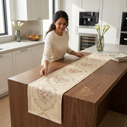 Caminho de Mesa Floral Moderno Jacquard Europeu