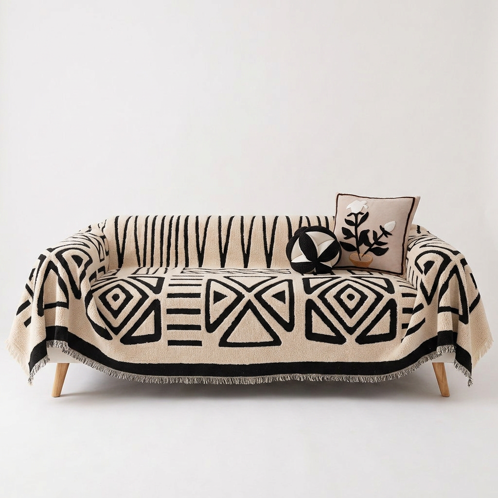Manta de Sofá Luxuosa Sherpa Estilo Glam