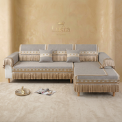 Capa de Sofá Luxuosa Estilo Art Déco Antiderrapante & Lavável