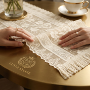 Caminho de Mesa Renda Boho Chic