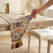 Caminho de Mesa Jacquard Floral & Pássaros