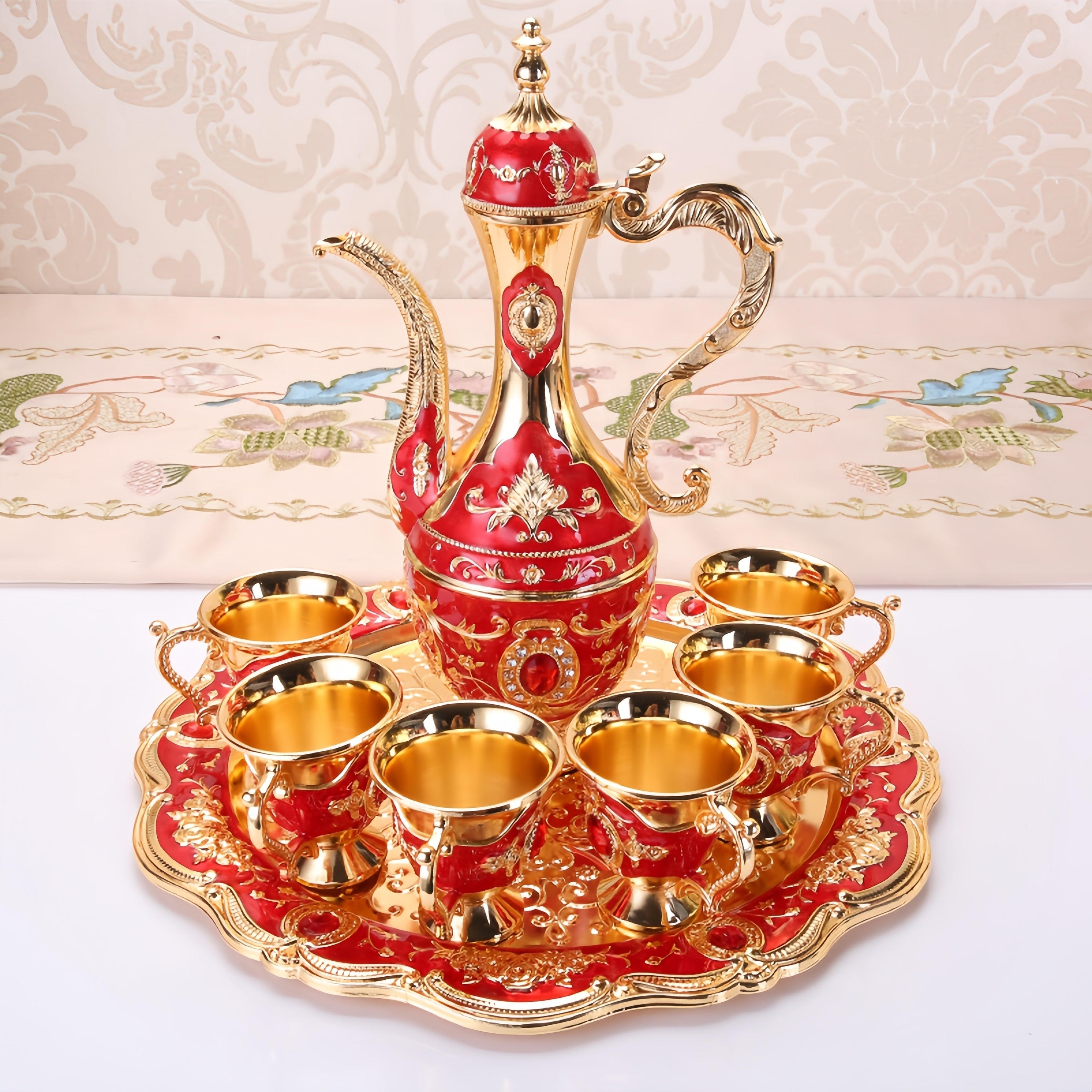Conjunto de Jarra Retrô Luxuoso Estilo Turco-Europeu