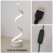 Luminária de Mesa LED Espiral Moderna Dimerizável